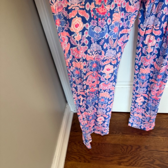 Lilly Pulitzer Tia Iris Blue Werk it Jumpsuit 33970 - Picture 7 of 13